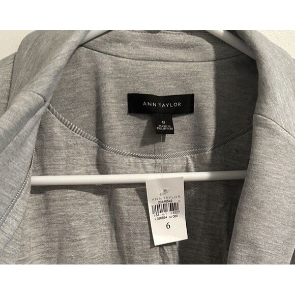 Ann Taylor Gray Heather Blazer Button Rayon Work 6 S Business Preppy Chic Career - Picture 4 of 7